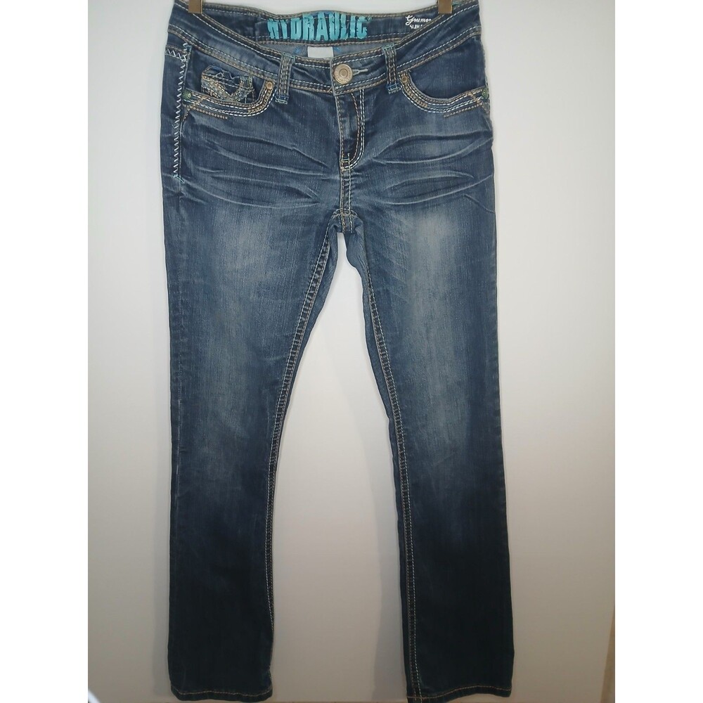 Hydraulic Gramercy Slim Boot Jeans Women’s 5/6 Low Rise Embroidered Pockets Y2K